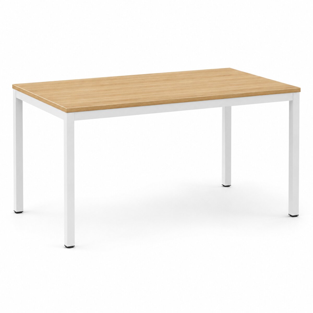 Office Table, Oak Top with White Frame