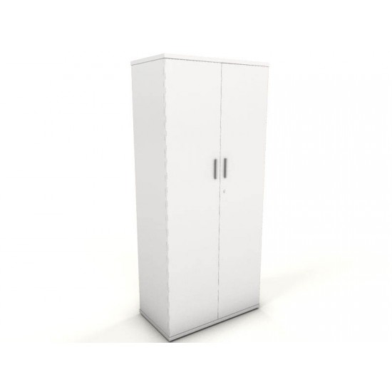 Full-Height 2-Door Storage Cupboard (White)