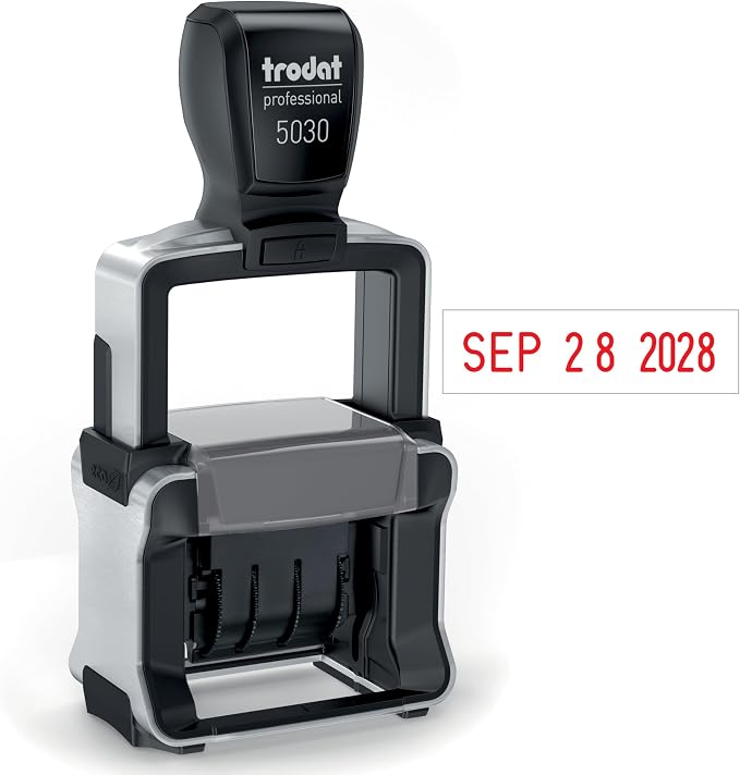 Trodat Professional 5030 Self-Inking Date Stamp (Red Ink)