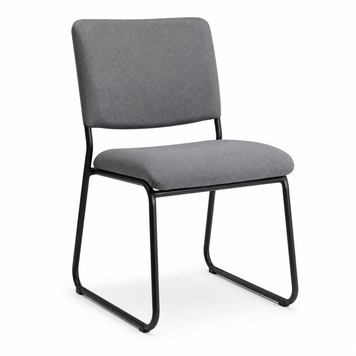Stackable Visitor Chair, Grey Fabric